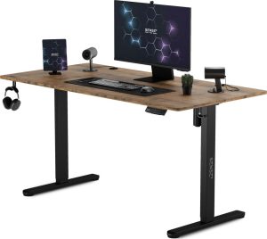 Biurko Sense7 Nojo Czarne 140×70 cm Dąb