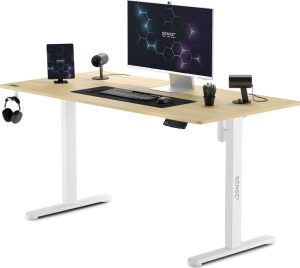 Biurko Sense7 Nojo Białe 140×70 cm Sosna