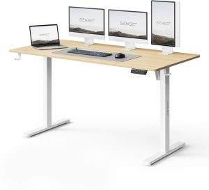 Biurko Sense7 Nojo Light Białe 140×70 cm Sosna